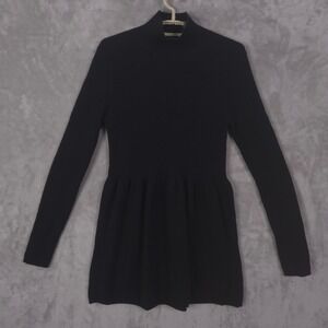 Neiman Marcus Cashmere Collection Cashmere Turtleneck Sweater Dress Ribbed M